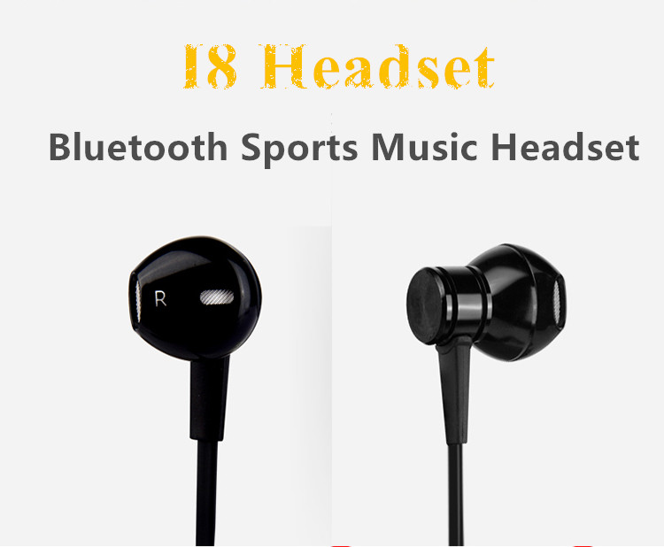 Earphone Bluetooth Sporty dengan Magnetic - MST-i8 - Black 